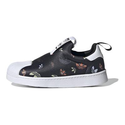Superstar 360 J Logo Repetido - Tênis Infantil Preto Core-Black Cloud-White Semi-Impact-Orange GX1868