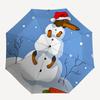 1pc Snowman, DogAutomatic Open/close Folding Umbrella, Compact Portable Travel Umbrella, Perfect Birthday/Holiday, Cute Umbrella y026