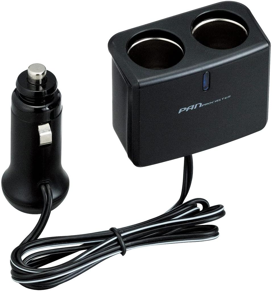 SEIWA Car Cigarette Lighter Socket Universal Cord IMP096 Splitter, 2-Way Socket, Type,