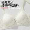 Floral Bra, Women's Small Breasts Gather and Show a Large Upper Support, Anti-sagging, Non-steel Ring, Thin, Sweet and Seamless Underwear