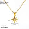 Vintage Sun Moonlight Octagon Gold Plated Stainless Steel Necklace Women'S Premium Jewelry
