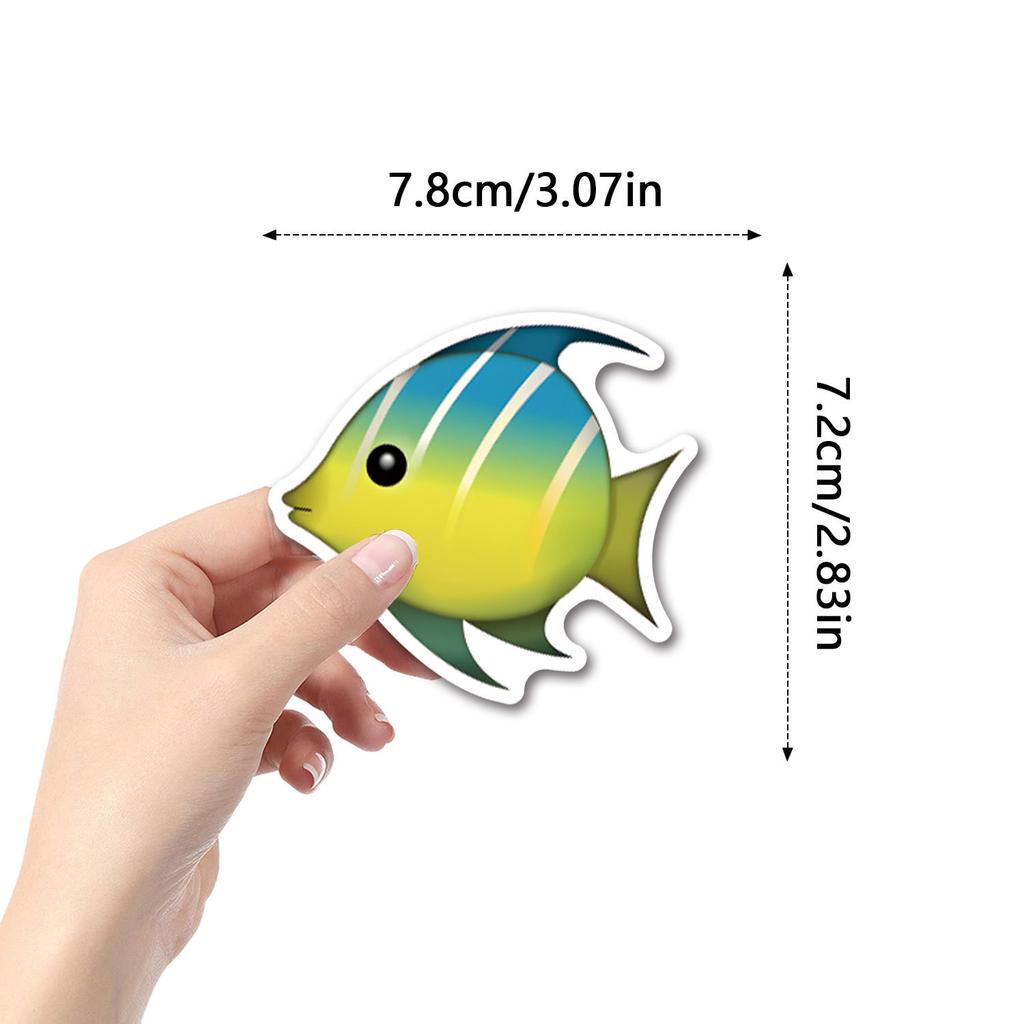 55 Fish Deep Sea Fish Doodle Stickers Decorative Suitcase Laptop Mobile Phone Cartoon Stickers