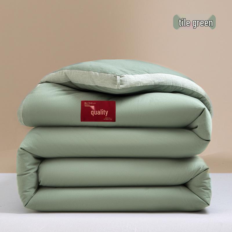 2023 Premium Washed Cotton Soybean Embroidered Thick Autumn/Winter Quilt for Single/Double Beds