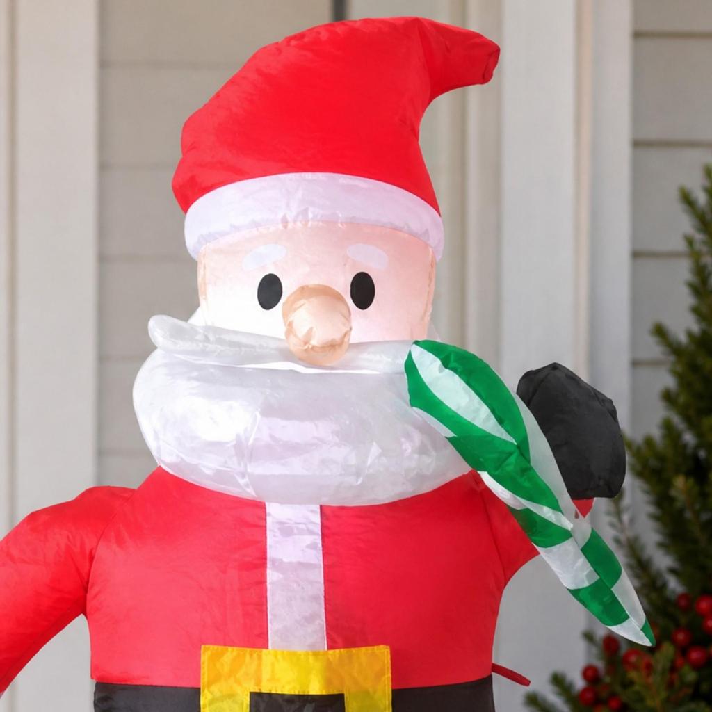 Freestanding Santa Decor with Green Sack Indoor Outdoor Christmas Inflatable Festive