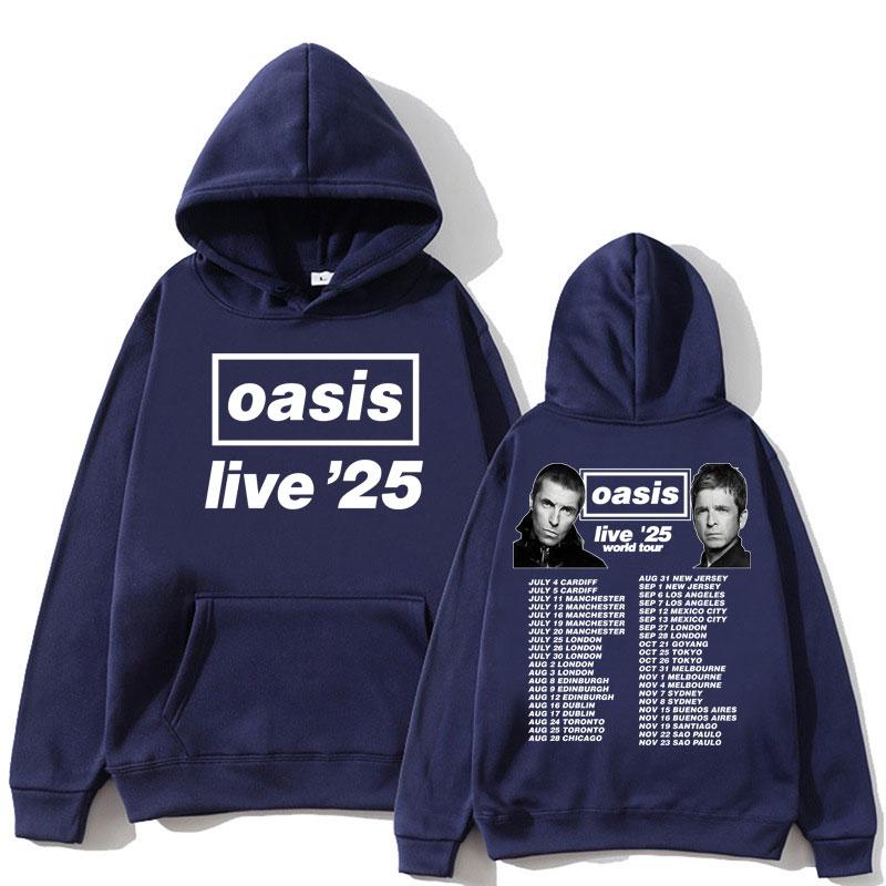 

Rock Band O-Oasis Live 25 Tour 2025 Hoodie Men Women Gothic Hip Hop Vintage Long Sleeve Loose Fleece Sweatshirt Streetwear Male 3XL