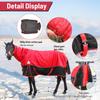 Enhanced Winter Horse Blanket: Thickened Cotton, Windproof, Light Rainproof, with Detachable Neck Warmer.