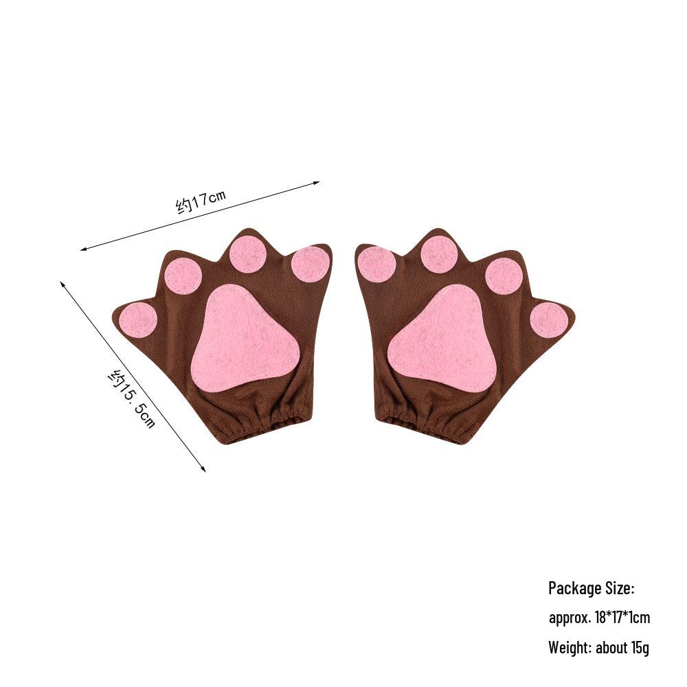 

Детские перчатки с лапами животных на Хэллоуин - Милые мультяшные лапы кошки и медведя унисекс S (Children)