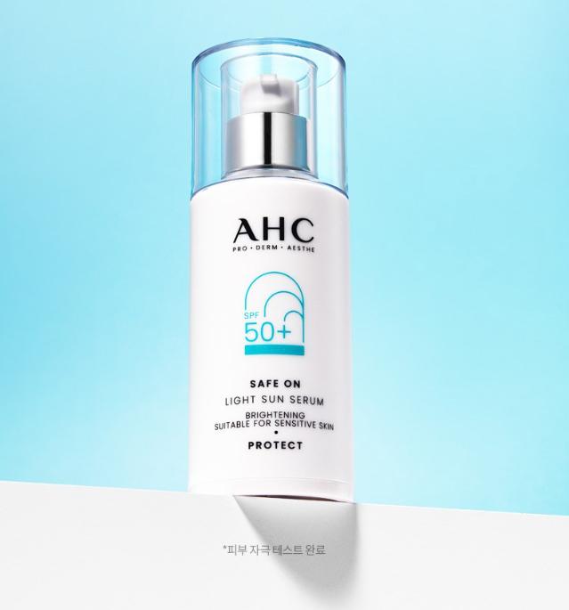 AHC Safe On Light Sun Serum SPF50+ PA++++ | Lightweight Korean Sunscreen for Sensitive Skin