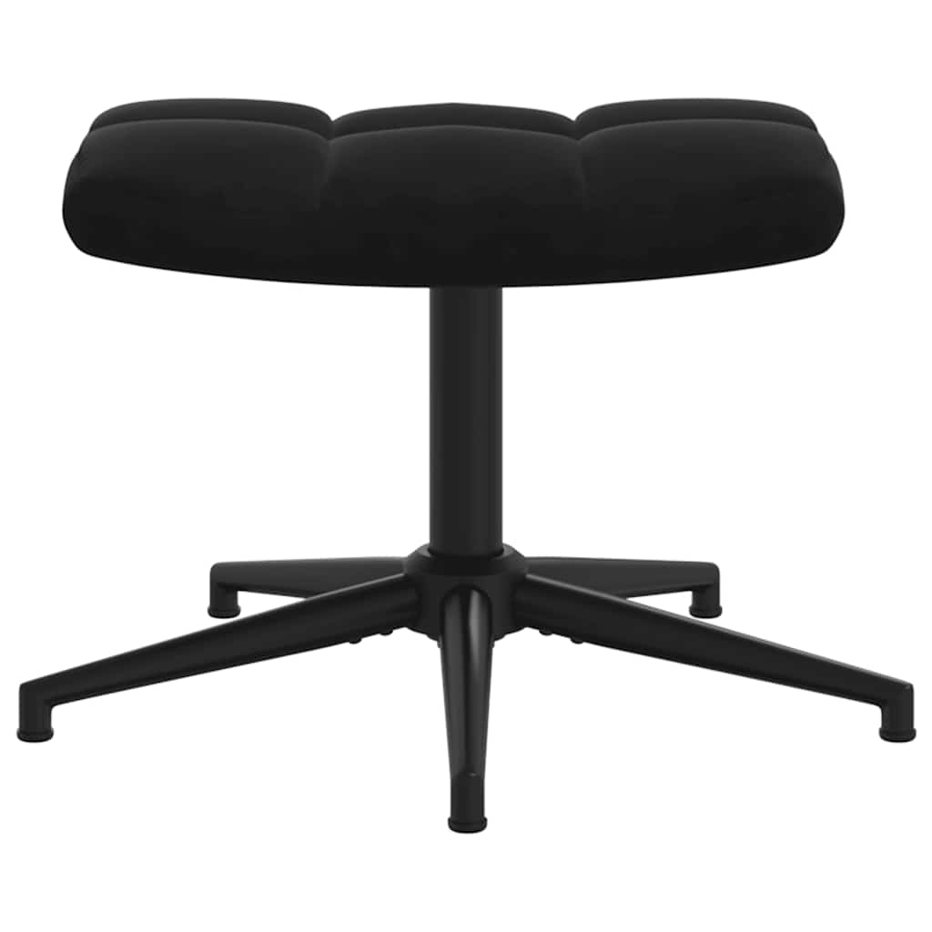 Relax Chair with Ottoman Black Velvet