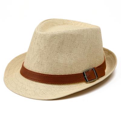 Straw Hat Men'S Korean Version Trendy Fashion Sunshade Top Hat Women'S British Retro Jazz Hat Gentleman'S Hat Sun-Proof Straw Hat
