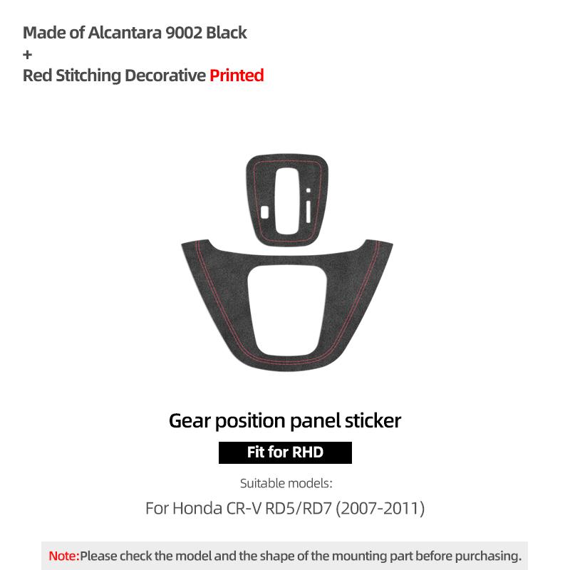 Betterhumz For Honda CRV RD5 RD7 2007-2011 Made of Alcantara Center Console Gear Shifter Trim Stickers Car Interior Accessories
