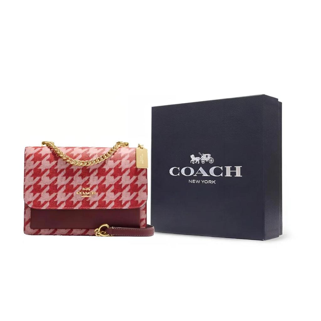 Coach Klare Leather Square Bag Handbag , Shoulder Bag Women's Red (Unisex) Shoulder Bags CJ625 IMVRY