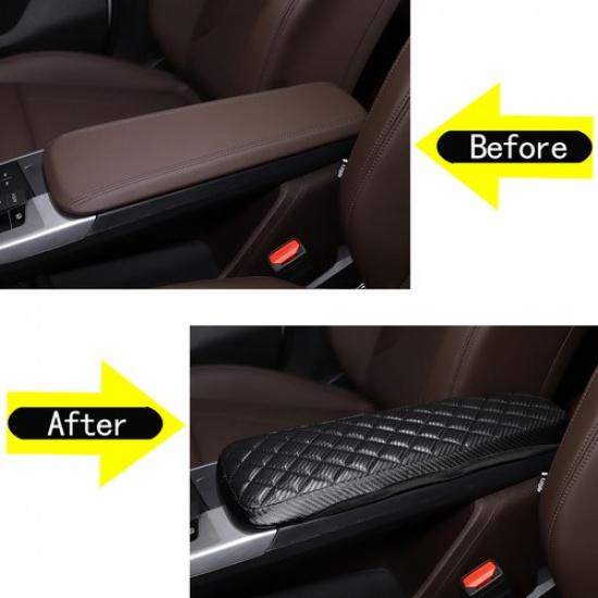 Car Armrest Box Cover Leather Carbon Style Protect Trim Kit For BMW X1 -2024