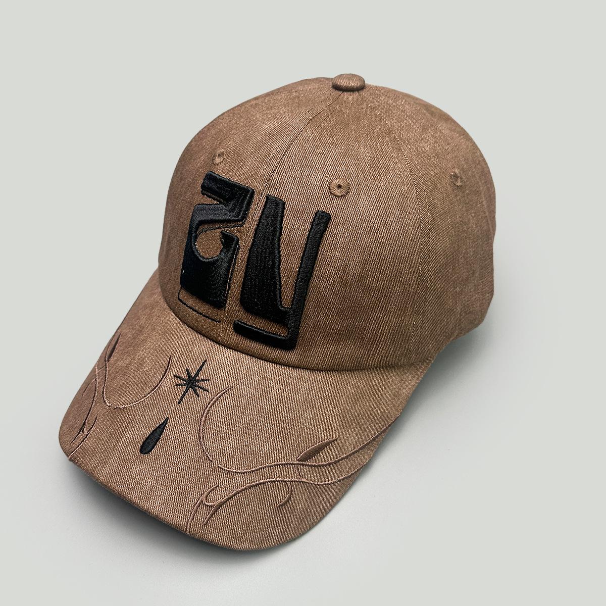 Spring And Summer American Retro Embroidery Zy Large Letter Baseball Cap Men S And Women S Sunshade Personalized Casual Cap 52-60cm коричневый