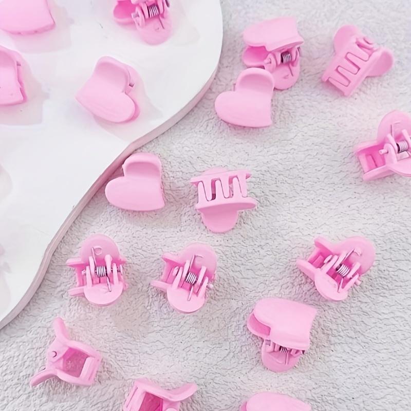 Solid Color Heart Shaped Hair Clips Mini Hair Clips Elegant Hair Barrettes For Valentine's Day