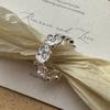 925 Sterling Silver Rings For Women Geometric Fine Jewelry Finger Adjustable Flower Zircon Ring For Party Birthday Gift
