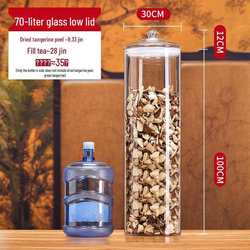 Large Glass Food-Grade Storage Jar for Dried Tangerine Peel and Tea Sealed for Freshness