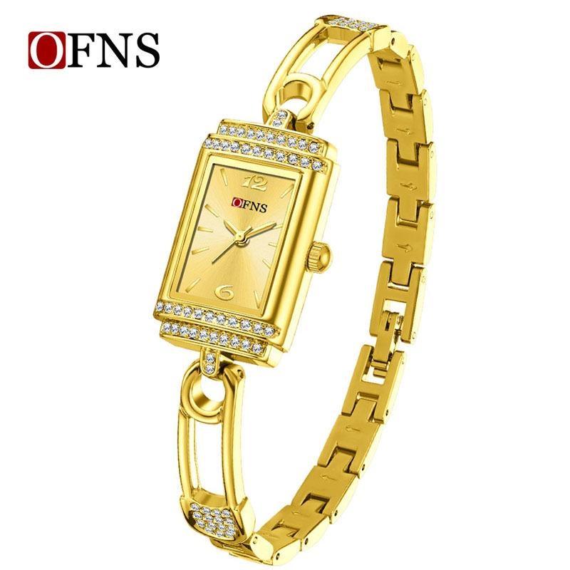 Fashion Luxury Square Dial Women Quartz Watch Elegant Alloy Strap Waterproof Wristwatch Reloj Mujer Girls Clock Gift