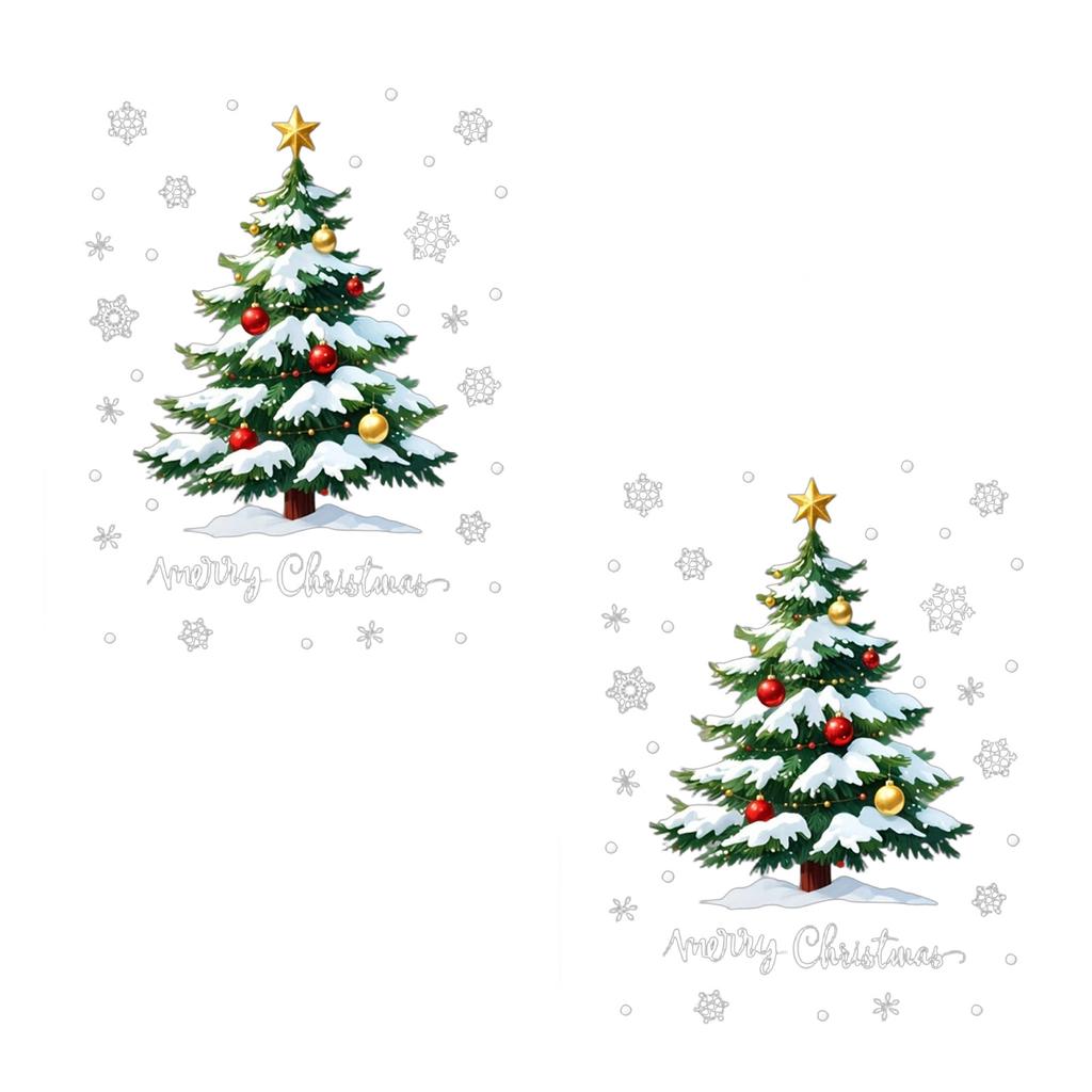 Christmas Window Clings Ball Pine Needle Window Decal Static Window Stickers Christmas Decorations for Holiday Party