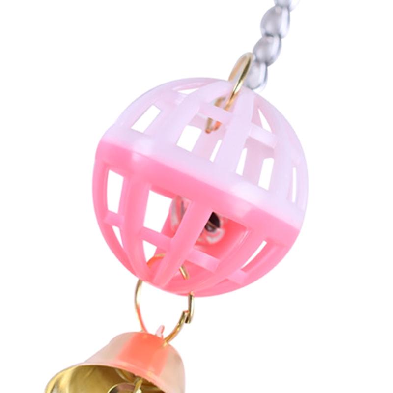 Bird Parrot Toy Colorful Swing Ball Toys with Bell Hanging Toy Cage Decorative Accessories for Small Medium Birds