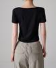 MUSINSA STANDARD WOMAN Women'S Slim Square Neck T-Shirt [Black]