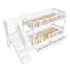 Children's bunk bed, with slide and stairs, with 2 drawers, with magnetic door, without mattress, solid wood, white, 90*200(OLD SKU:322135678AAW-1)
