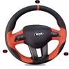 Handgenähte Lenkradschutzhülle für Kia Ceed 2009-2012 Sportage 3 2010-2017 Vollabdeckung Innenzubehör