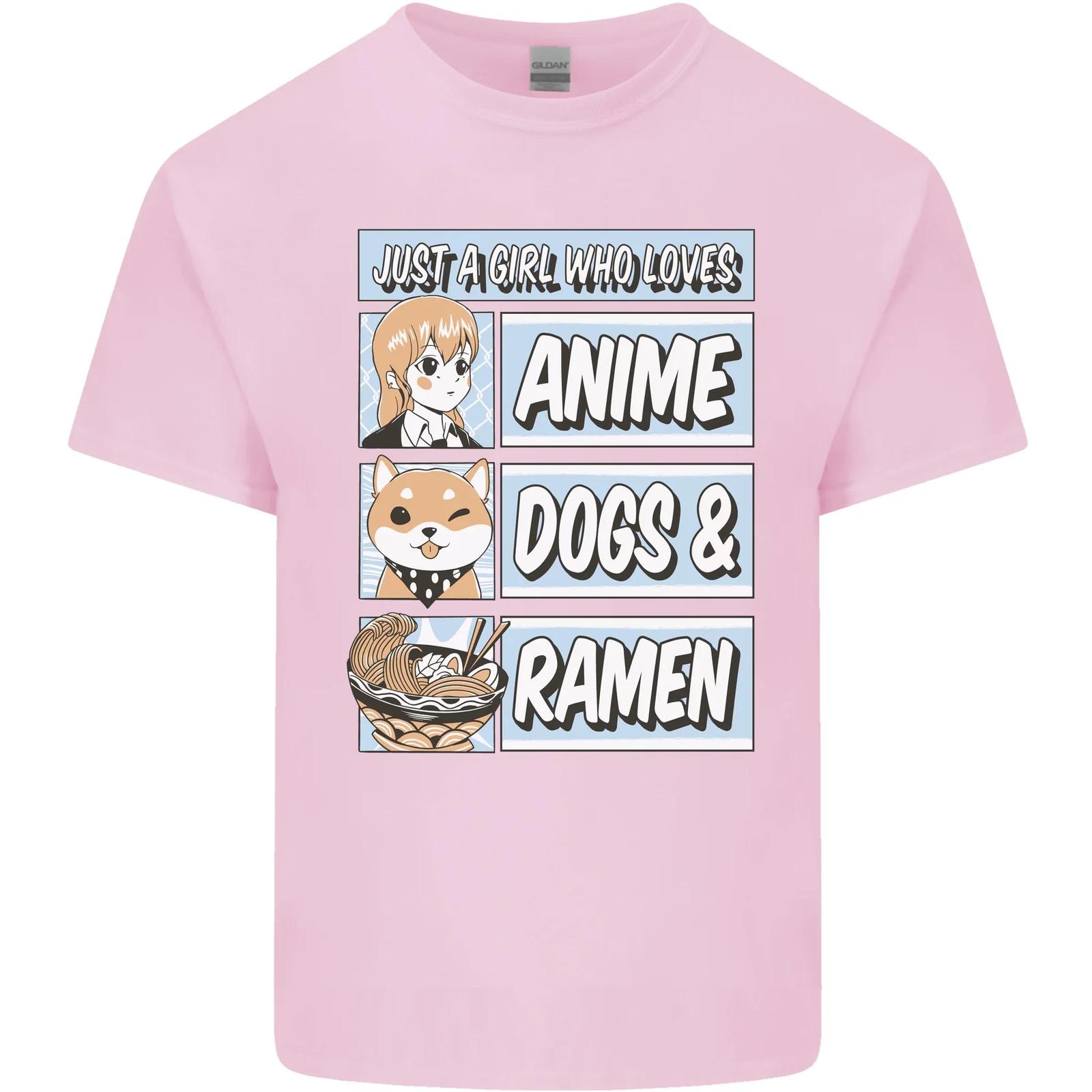 A Girl Who Loves Anime Dogs & Ramen Kids T-Shirt Childrens S