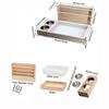 Multifunctional Rabbit Hay Feeder with Litter Box 3 in 1 Bunny Feeding Manger Wooden Wet and Dry Separation
