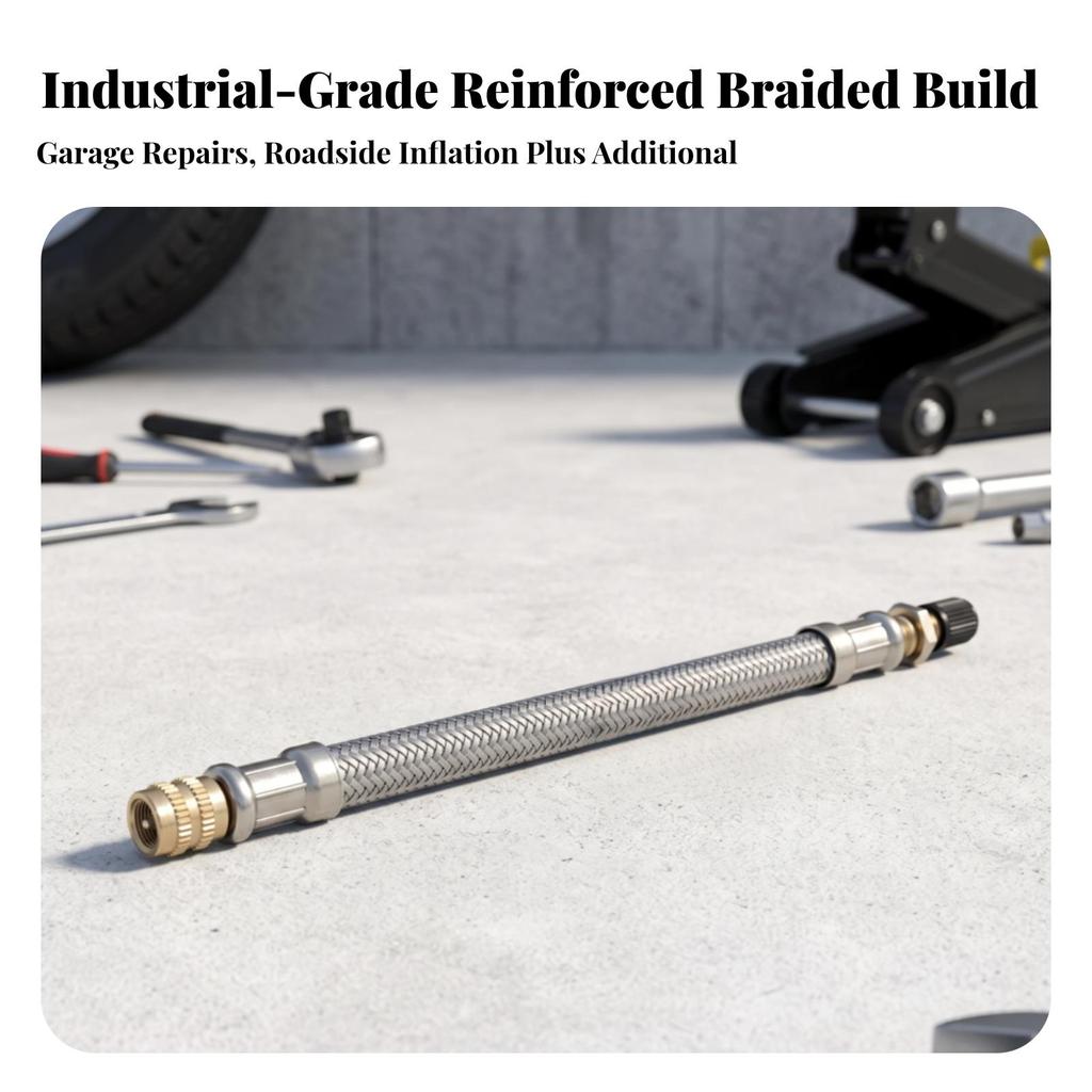 Inflation Tool Rust-Resistant Tire Pump Replacement Hose Portable for Garage