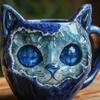 Sparkling Crystal Cats Face Mugs Handmade Resin Artware Collectible Item For Coffee Drinkers Kitchen Display