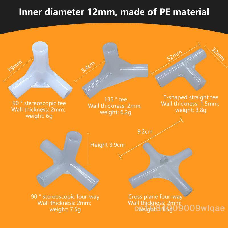 10 Pcs Plastic 3-Way Tube Connector - 3D Right Angle Tee Joint Fitting for Tent Poles and Mosquito Net Frames