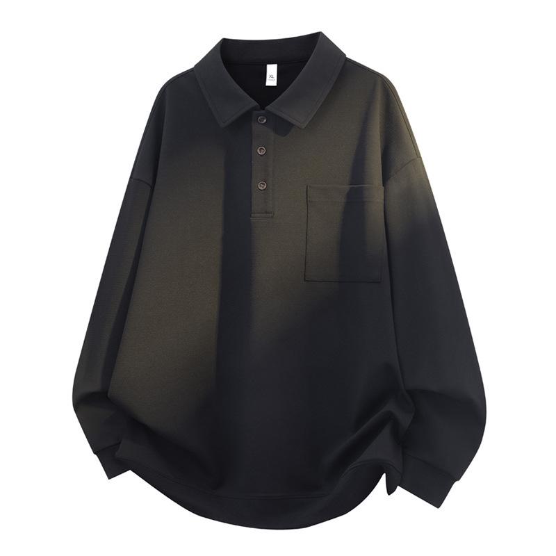 2025 Autumn Men's Trendy Round Neck Lapel Sweatshirt with Pockets