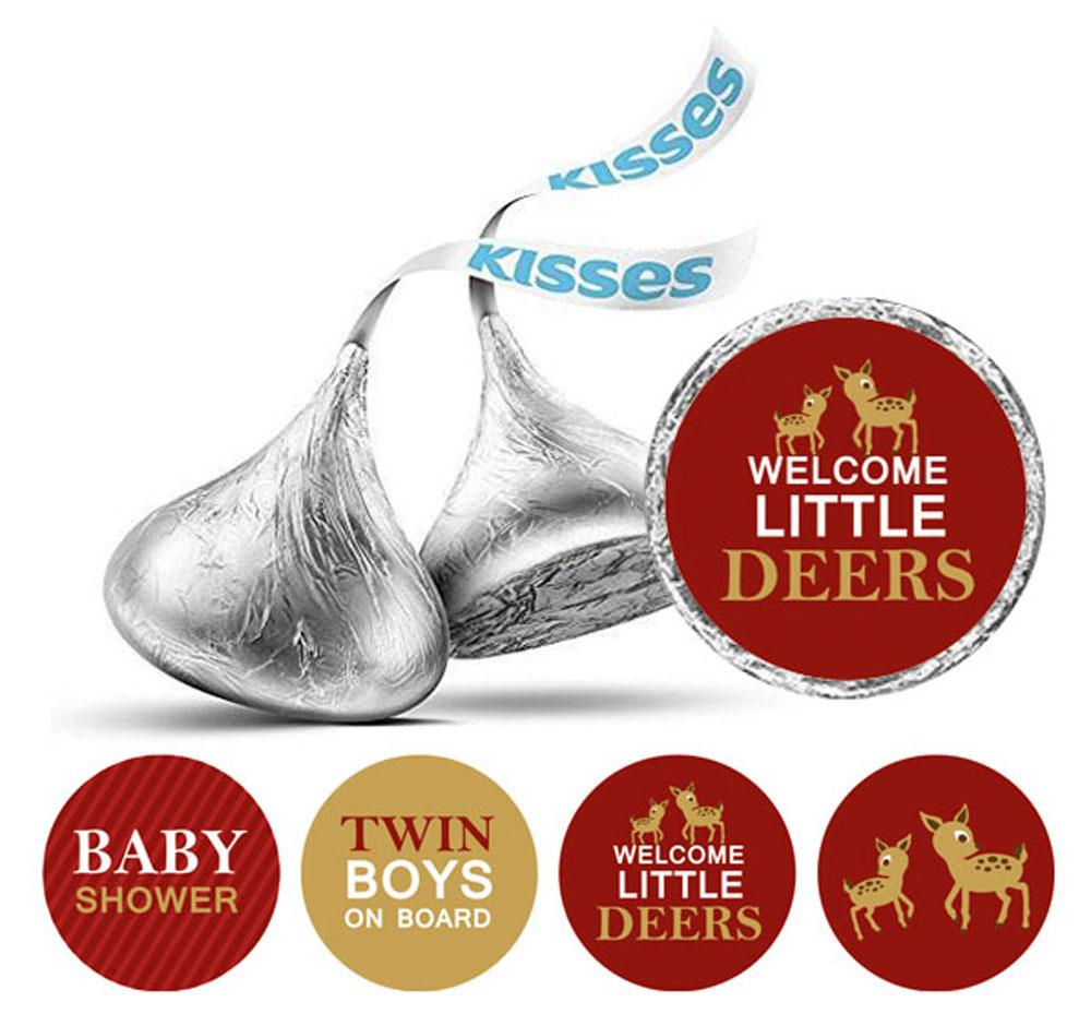 Darling Souvenir Pack Of 190 Pcs Baby Shower Theme  Stickers  Kisses  Candy Labels-Blue & Light