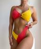 Damski strój kąpielowy Colorblock Ring Seksowne bikini bez pleców Brazylijskie stroje kąpielowe