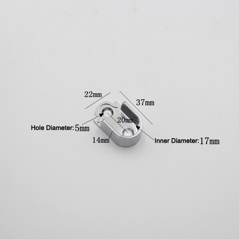 

2 Pcs Wardrobe Closet Rod Bracket 16/19/22/25mm U-Shaped Open Type Socket Bracket Shower Curtain Rod Pole End Supports Socket