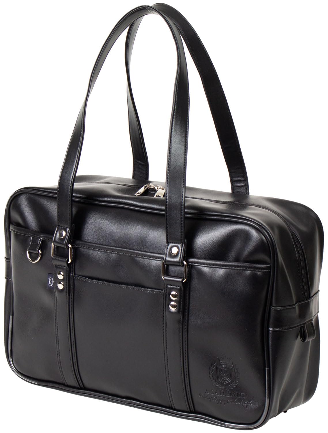 

Школьная сумка CandySugar из искусственной кожи для старшеклассниц с тисненым логотипом (черный)
