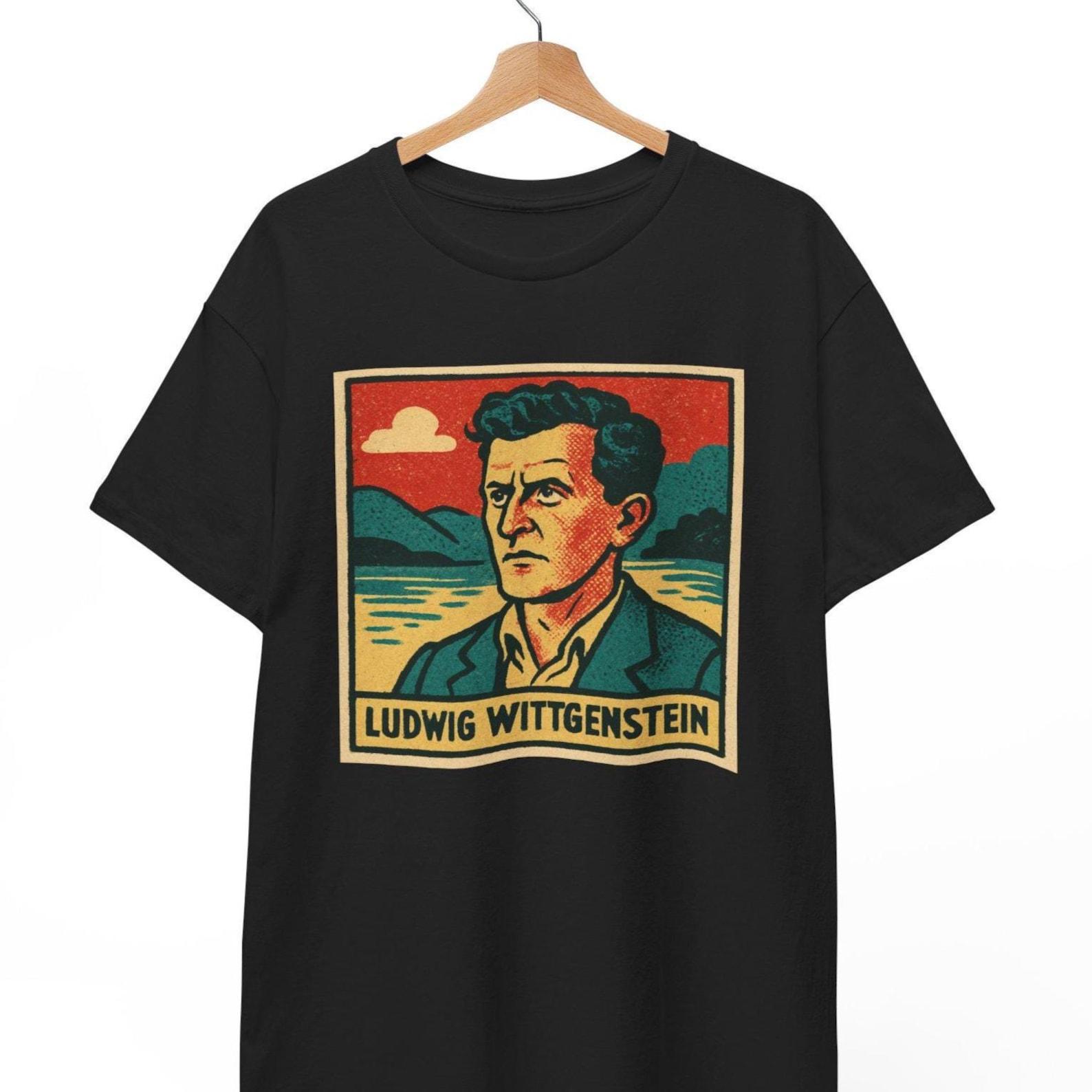 Ludwig Wittgenstein T-Shirt: Retro Comic Philosopher Graphic Tee S