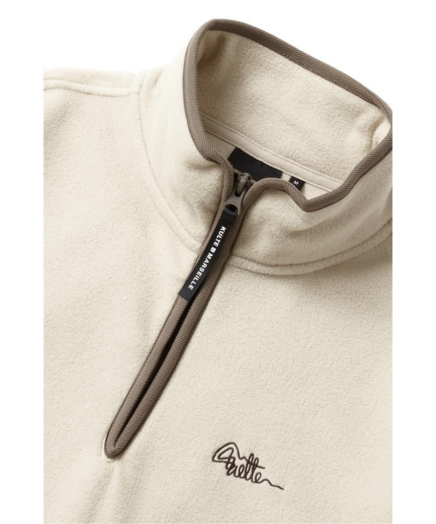 KULTE S-Script Logo Fleece Half Zip Crewneck_L.Beige