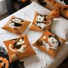 Witch Dog Cat Riding Broom Pillowcase Printed Polyester 45X45Cm Throw Pillowcover Decorative Sofa Cushion Pillowslip Home Decor