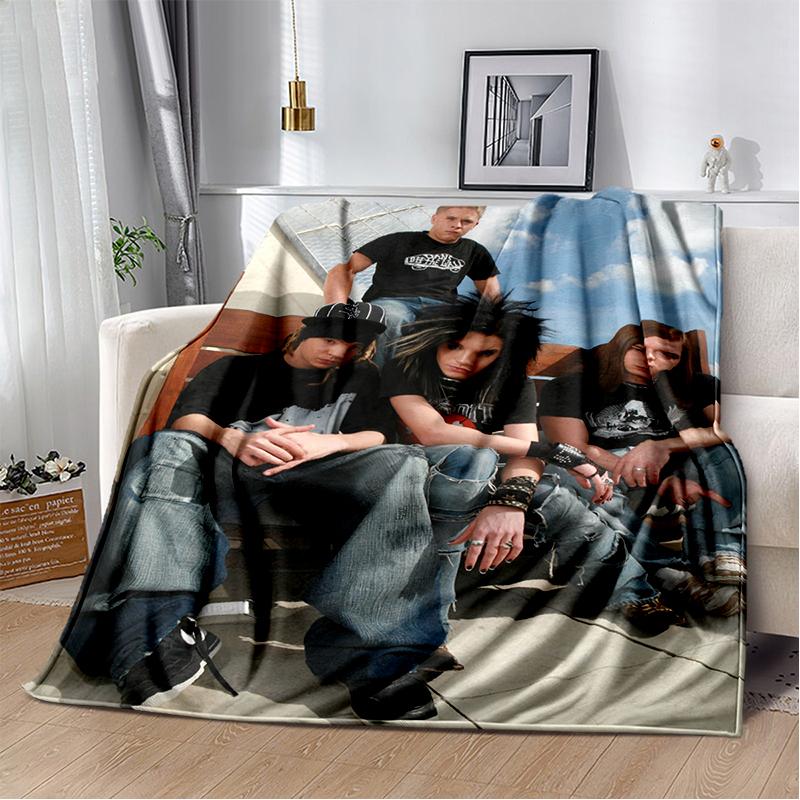 2025 New Style Tokio Hotel Rock Band Bill Tom Kaulitz Blanket,Soft Throw Blanket for Home Bedroom Bed Sofa Cover Kids Gift