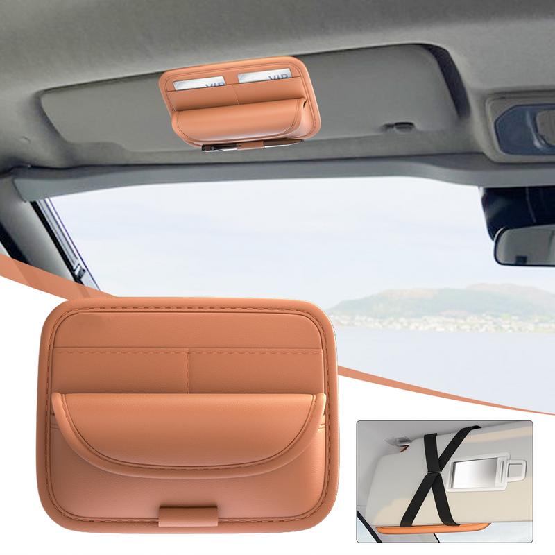 For Refer To Description Leather Sunglass Visor Clip PU Leather Sunglasses Case Visor Sunglasses Holder Protective Box