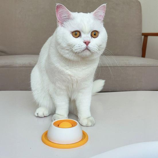 Bol de Lins pentru Animale de Companie Distribuitor de Recompense Lichide Minge de Lins pentru Câini Antiderapant Hrănitor Lent cu Minge Rotativă