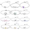 Fashion Lucky Sunflower Pendant Bracelets for Women Sparkling Zircon Infinity Symbol Bracelet Valentine's Day Jewelry