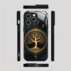 Mystic Golden Tree Pattern White Glass Phone Case - Light Luxury  for iPhone 16 Pro Max 17 17 Air 17 Pro 11 12 13 14 15 16 7