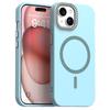 For iPhone 15 Case Compatible with MagSafe TPU+PET Phone Cover with Rhinestone Decor Lens Frame