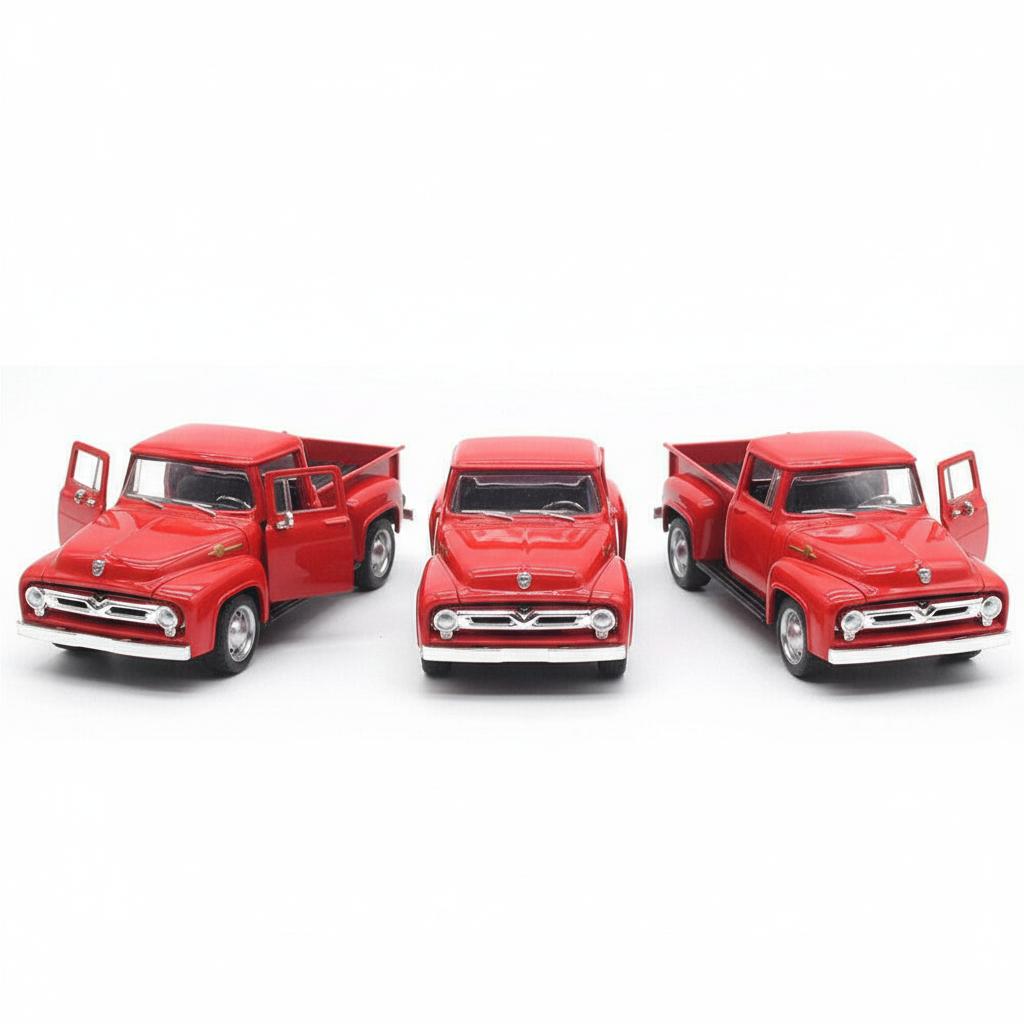 1/2/3PCS 1:32 Die-Cast Metal Pickup Truck Model Red Exquisite Handmade Alloy Car Toy Kids New Year Gift Desk Home Decoration