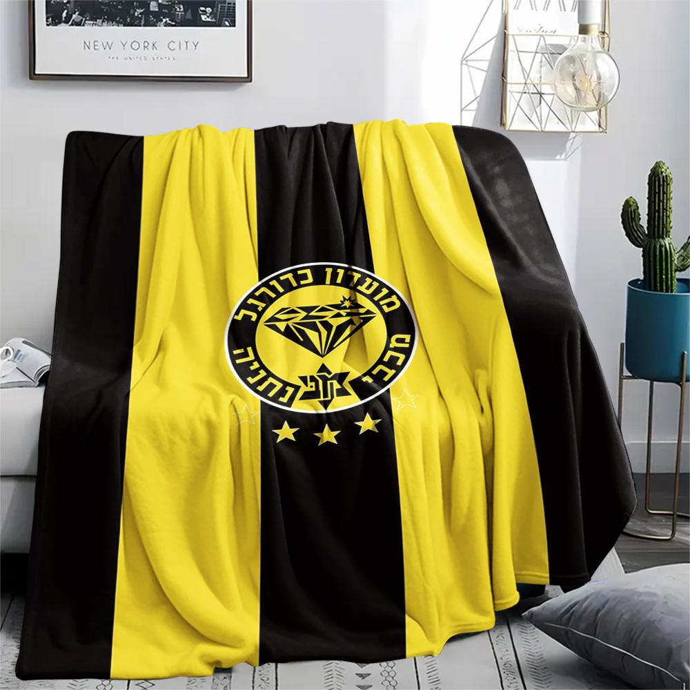 1 Stück Maccabi Netanya FC Aufdruck Flanelldecke Hohe Qualität Warm Bequem Decke für Alle Jahreszeiten Perfekt für Geschenke Heimdekoration