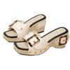 2025 New Luxury Women's Classic Slippers Summer Exquisite Buckle Metal Buckle Slippers Outdoor Casual Play Beach Cool Slippers