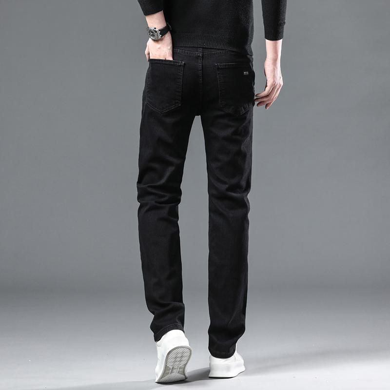 Winter Fleece Thick Warm Men Jeans Slim Skinny Stretch Straight Classic Version of Black Denim Plush Pants Male Clothing